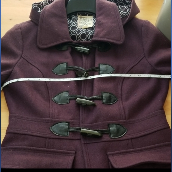 GUC Tulle Anthropologie Purple Toggle Pea Coat XS - Picture 7 of 7